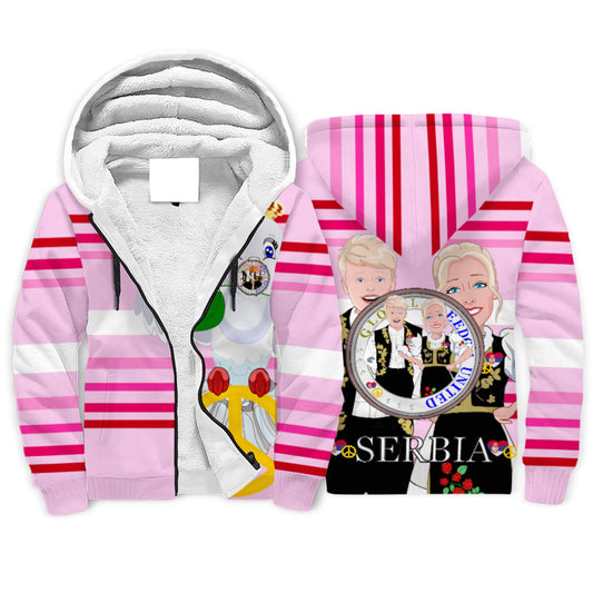 Plush Hoodie 1 Global Freedom United Couple Edition Serbia Pink2