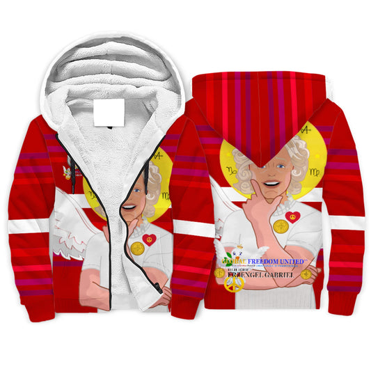 Plush Hoodie Global Freedom United Archangel Gabriel German Red