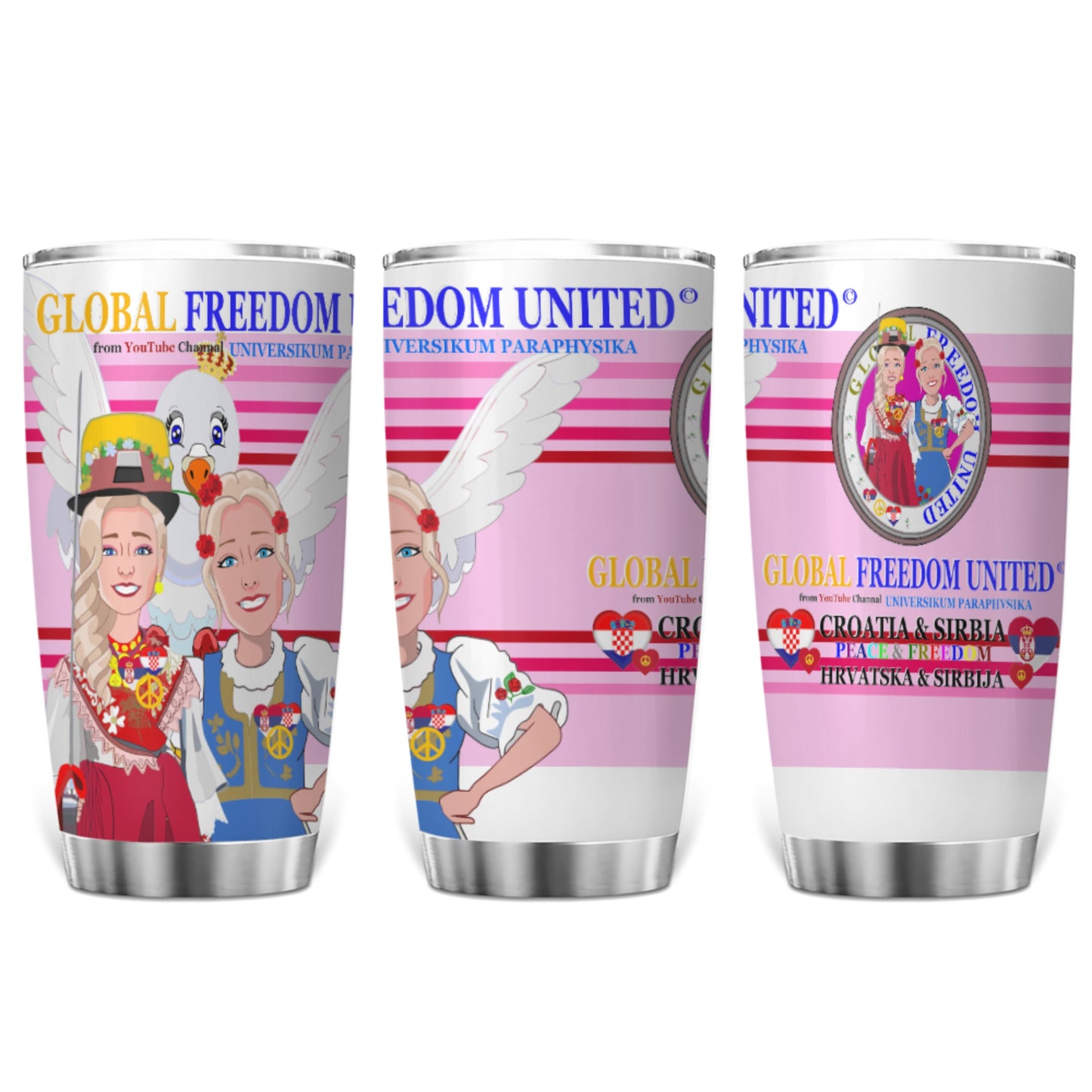 Tumbler Global Freedom United Women Croatia & Serbia Pink2