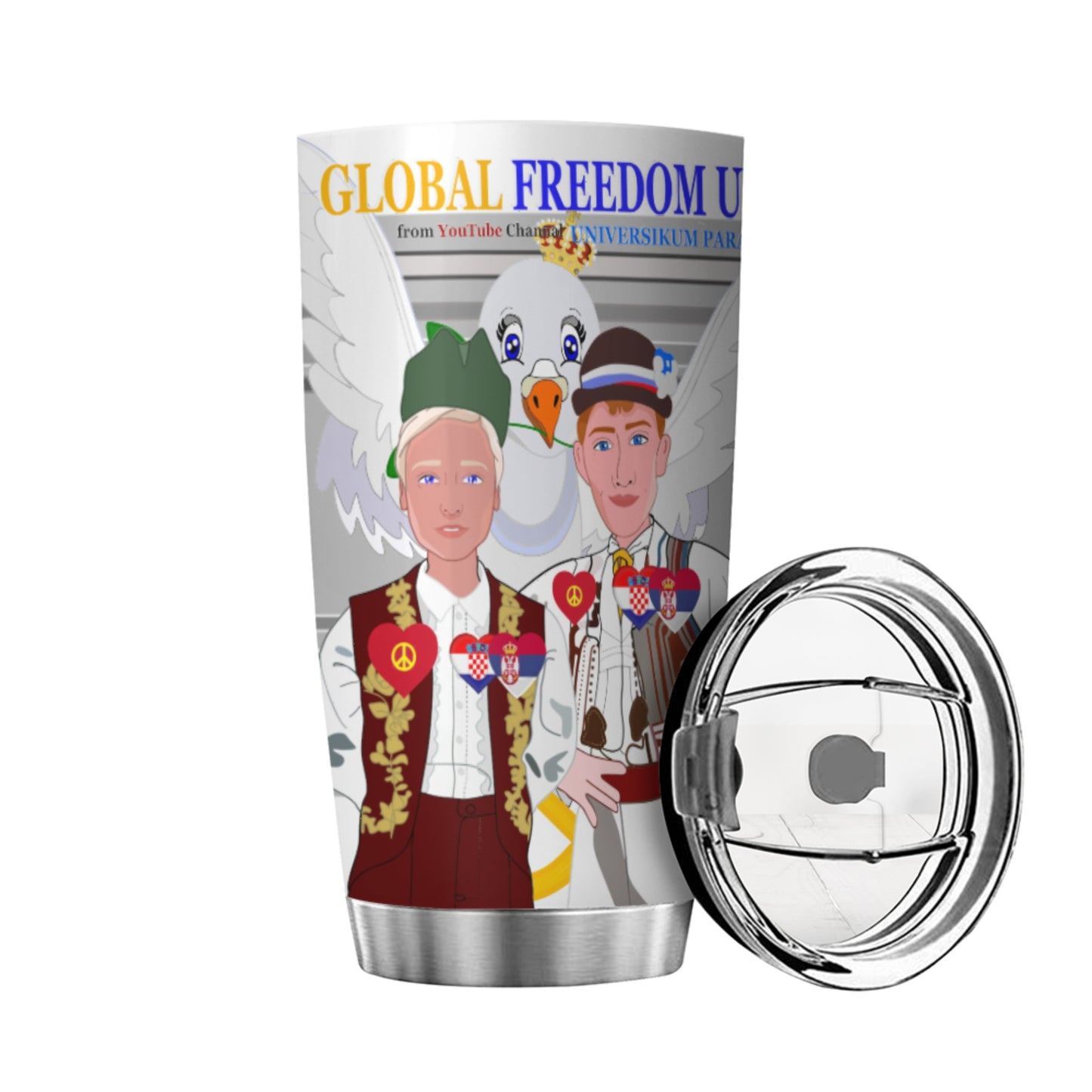 Tumbler Global Freedom United Men Croatia & Serbia Grey
