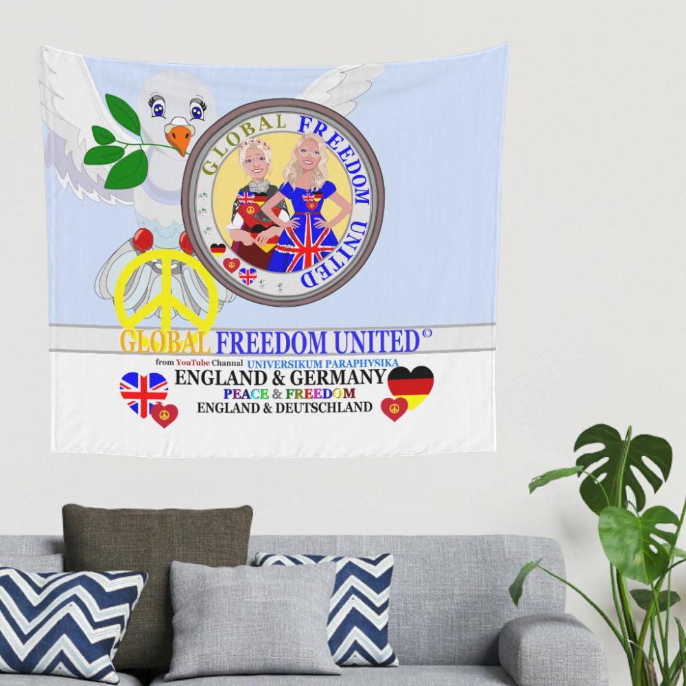 Tapestry Global Freedom United Women England & Germany Old Peace Light Blue
