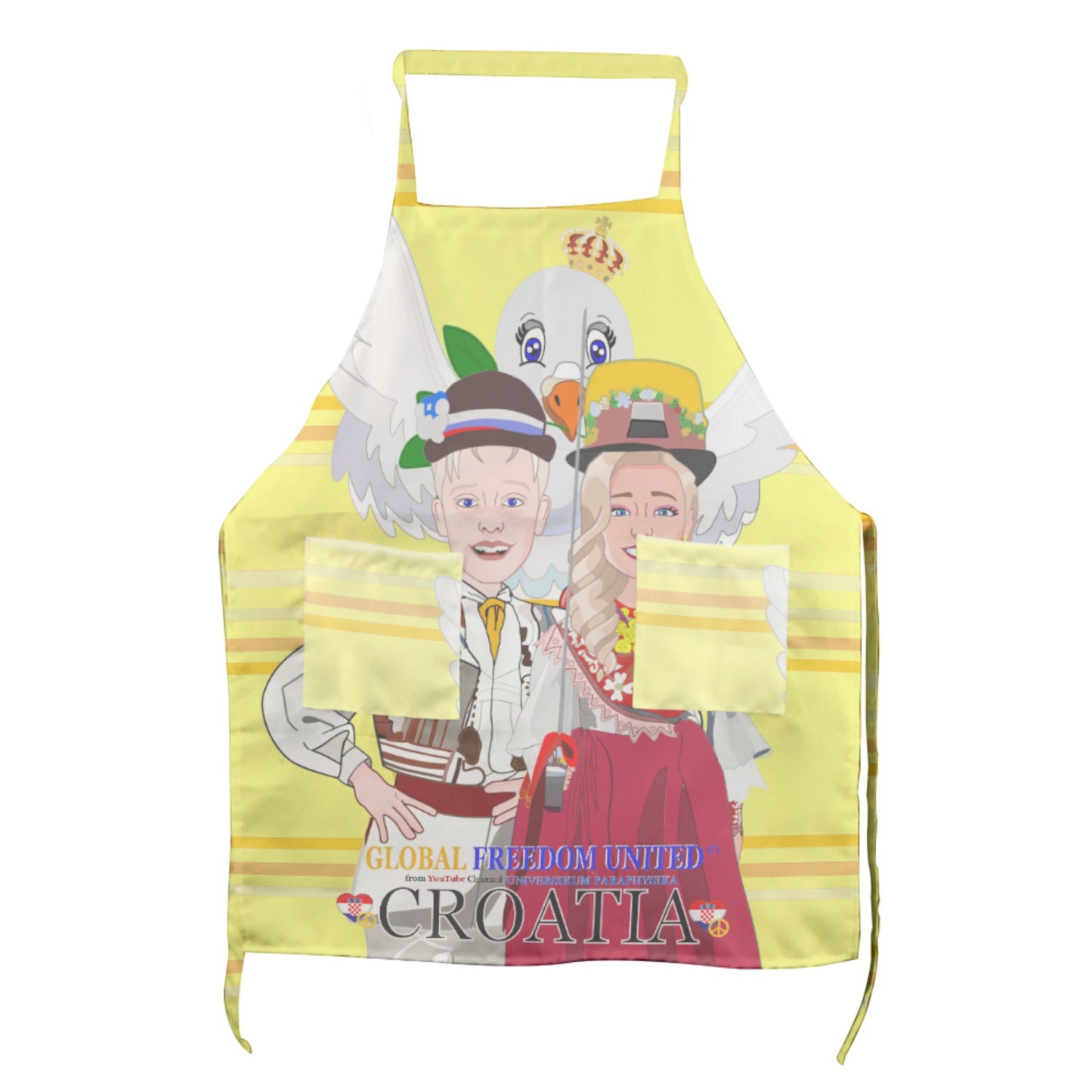 Apron GLOBAL FREEDOM UNITED© Couple Edition Croatia Yellow