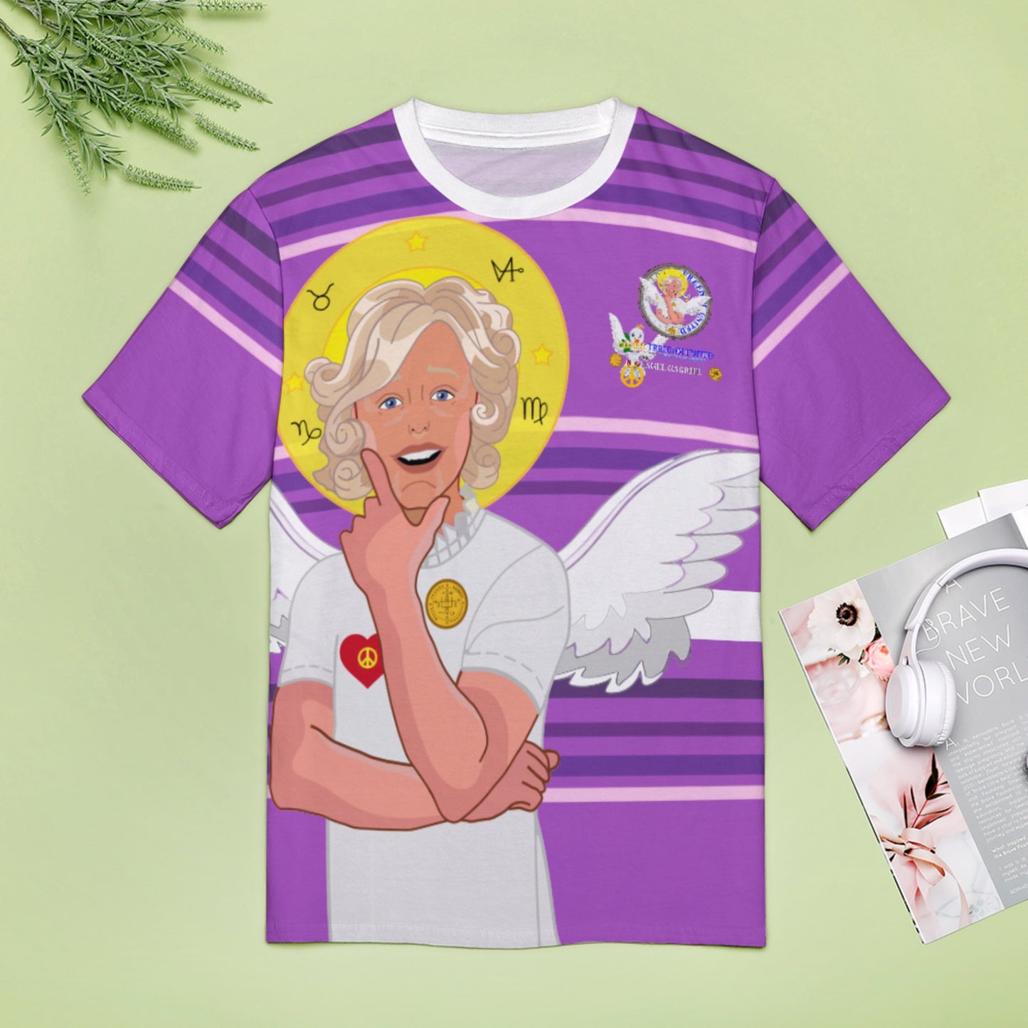 Women´s T-shirt 2 GLOBAL FREEDOM UNITED© Archangel Gabriel German Lilac