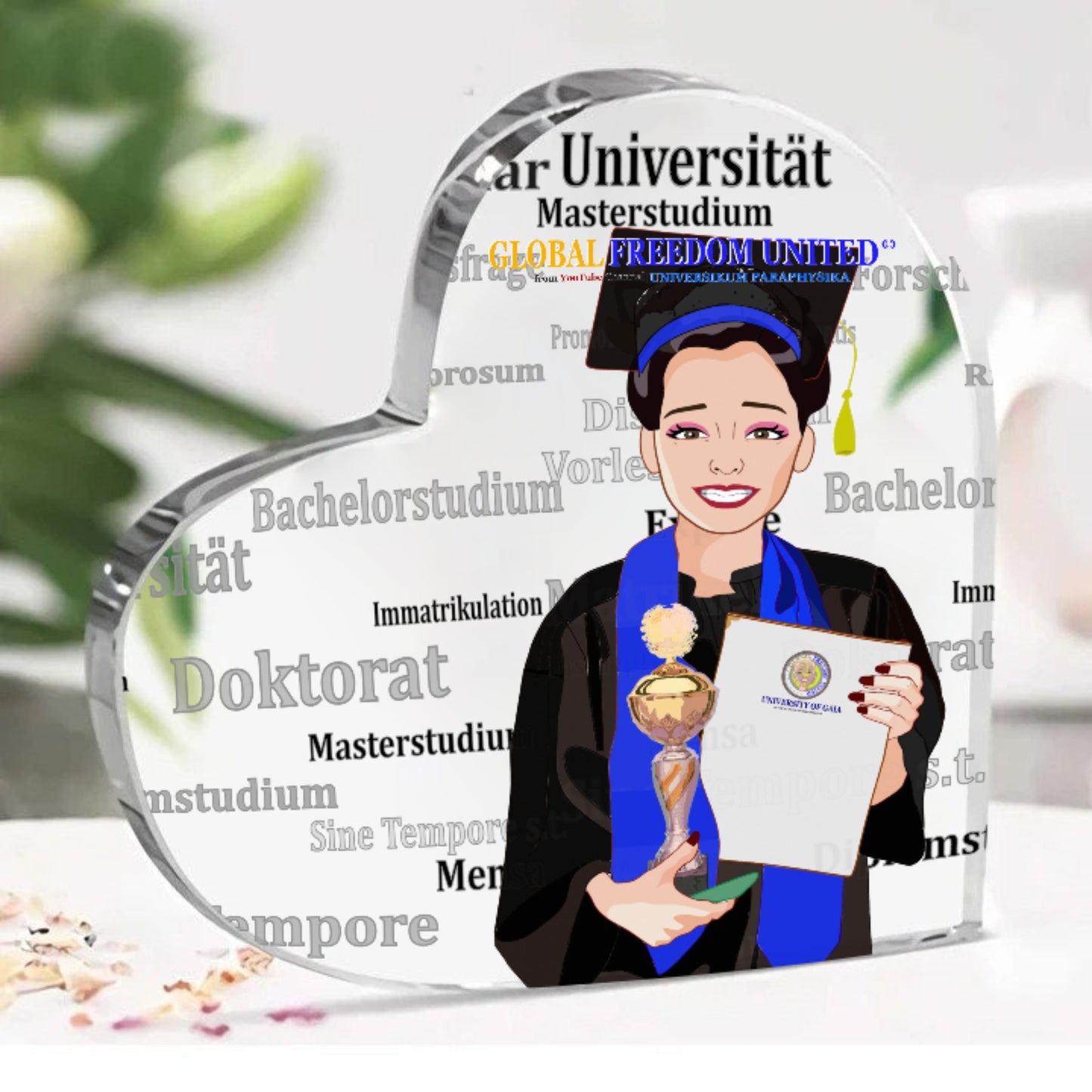 Acryl Heart Global Freedom United Asia Student Girl Cooper Place