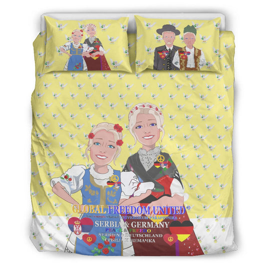 Bed Line  GLOBAL FREEDOM UNITED© Women Serbia & Germany Yellow V1 Blondie