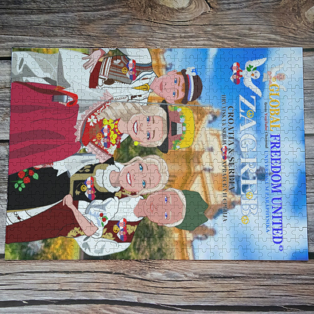 Paper Puzzle Global Freedom United Croatia & Serbia Zagreb Old Peace