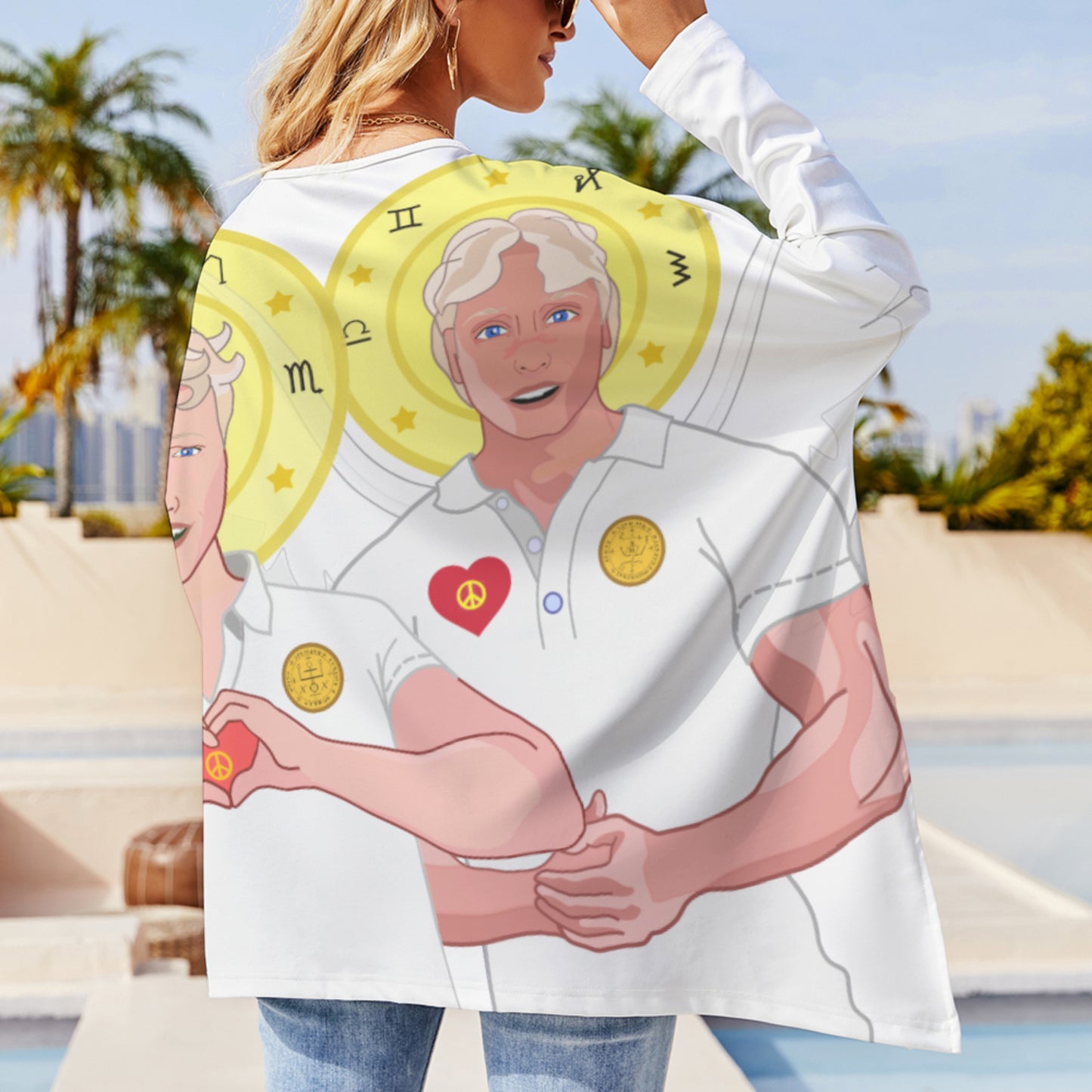 Pullover Long Sleeve T-shirt GLOBAL FREEDOM UNITED© Archangel Michael & Rafael