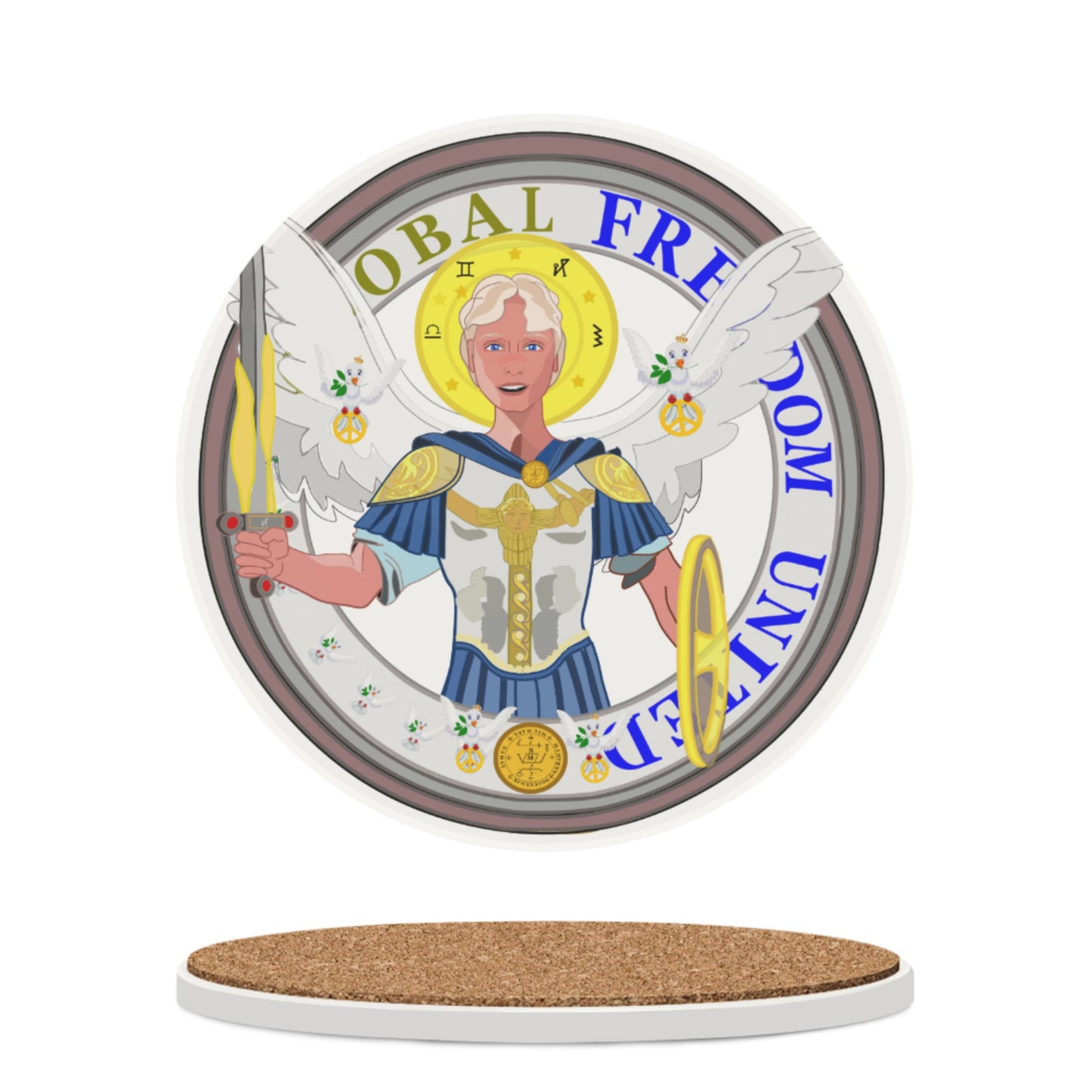 Ceramic Coasters Global Freedom United Archangel Michael