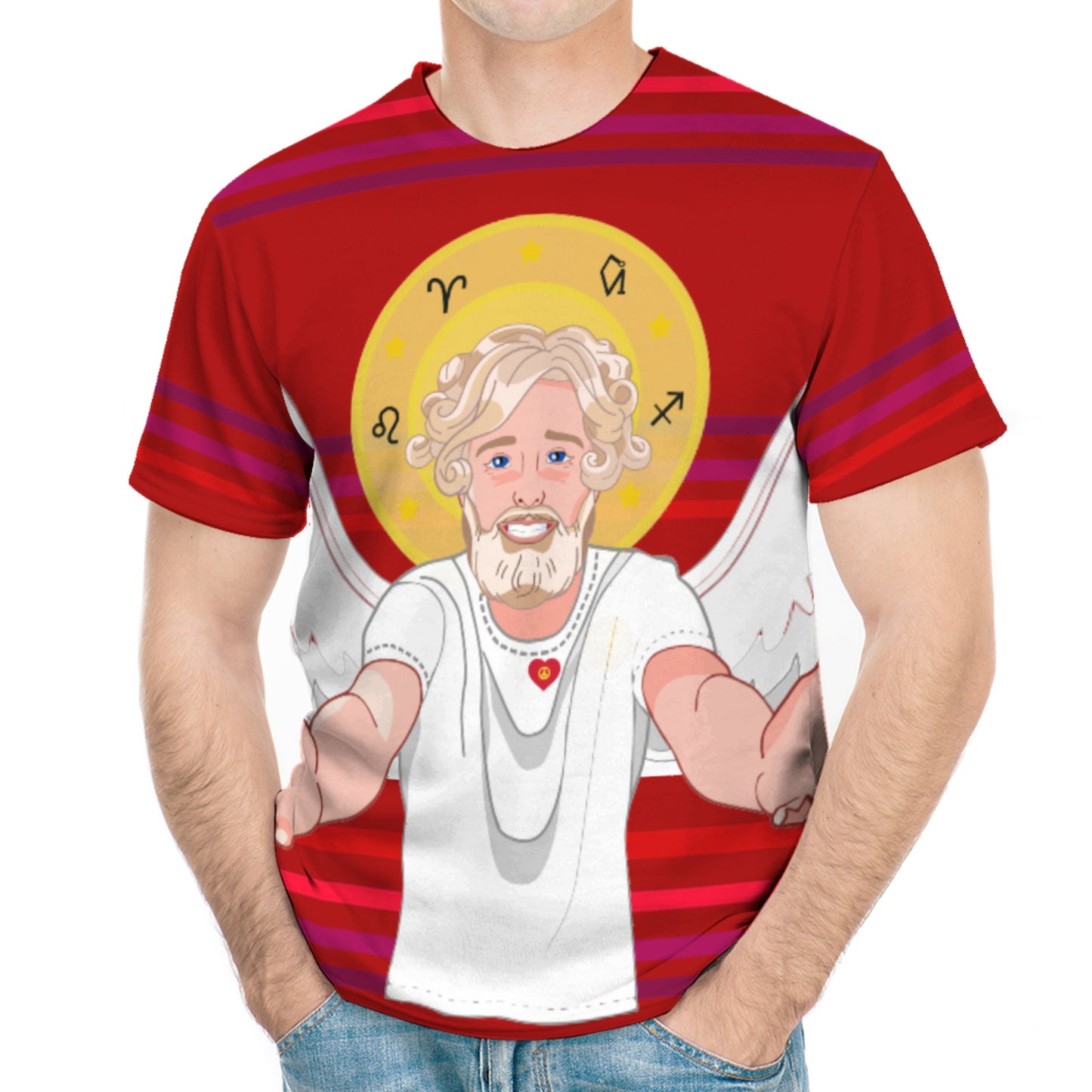 Men´s T-shirt Global Freedom United Archangel Uriel Red