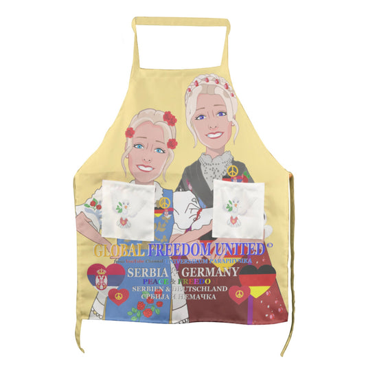 Apron GLOBAL FREEDOM UNITED© Women Serbia & Germany Yellow