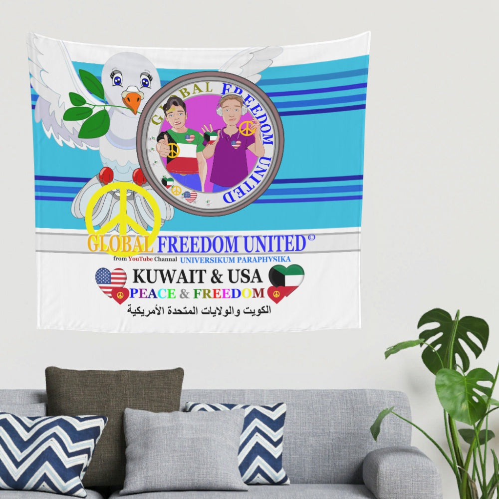 Tapestry Global Freedomo United Men Kuwait & Usa Old Peace Blue 2