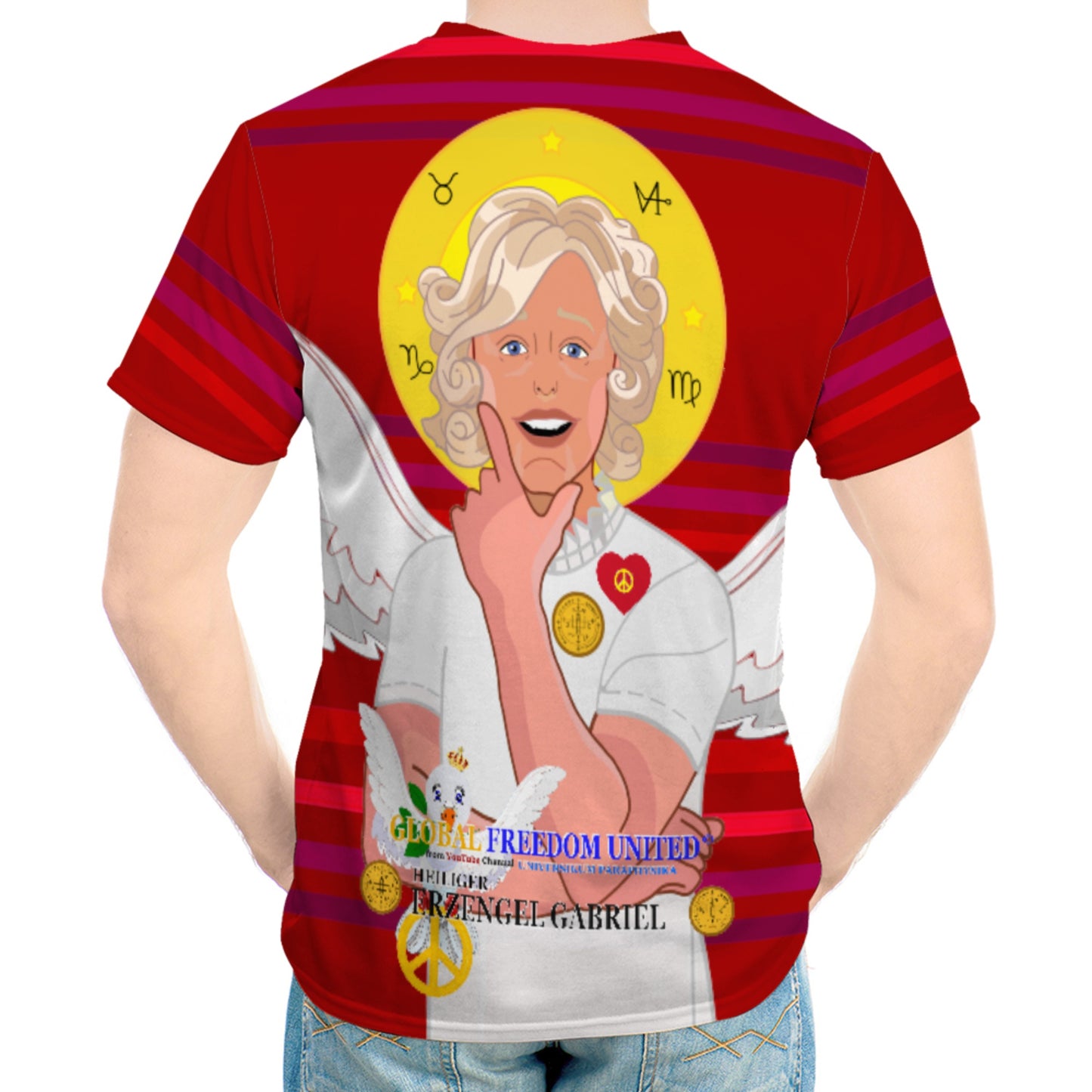 Men´s T-shirt Global Freedom United Archangel Gabriel Red