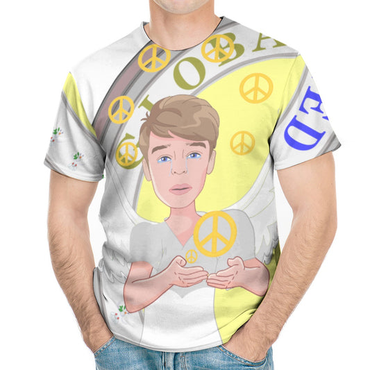 Men´s T-shirt Global Freedom United Angel Of Peace Old Peace Yellow