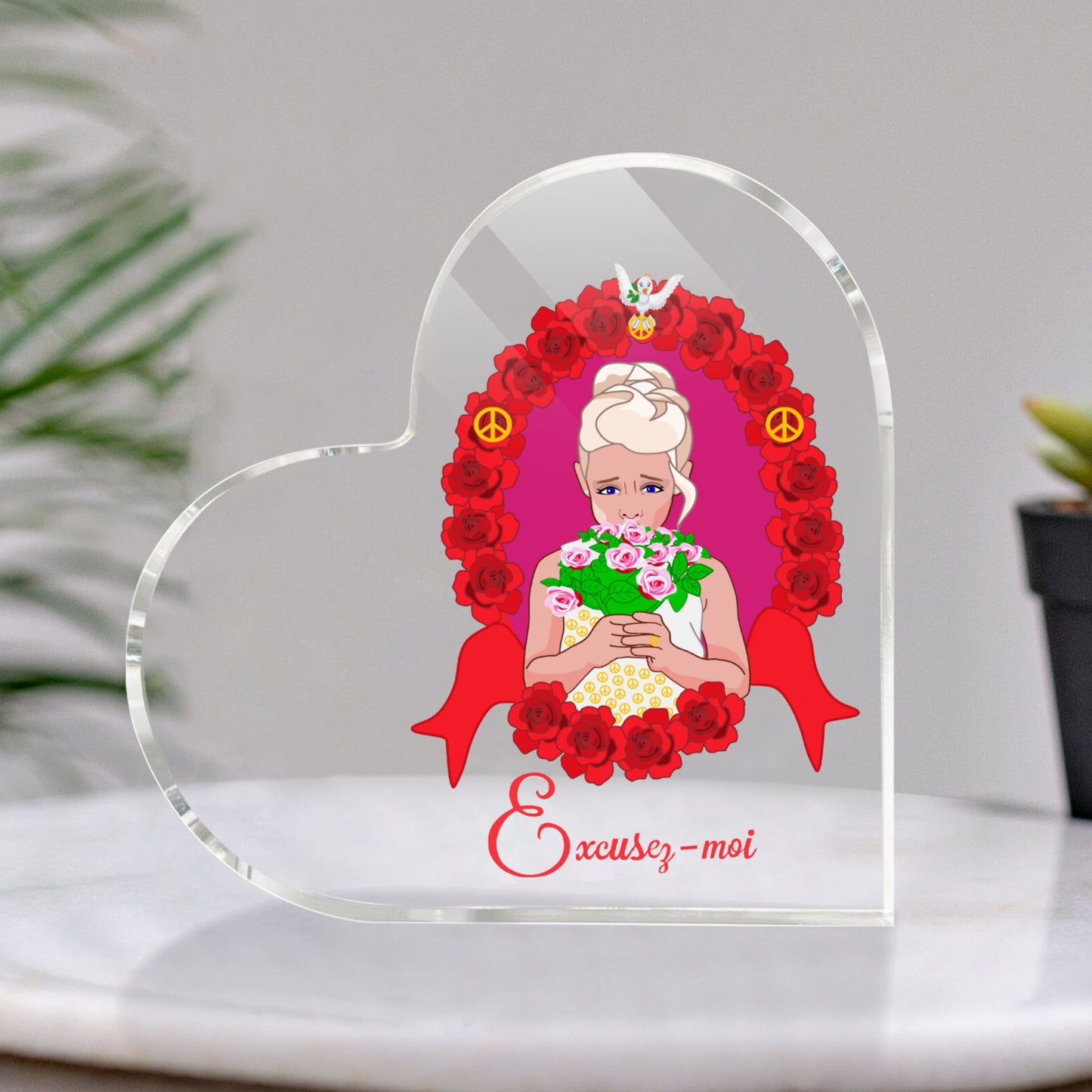 Acryl Haert GLOBAL FREEDOM UNITED© Une fille dit désoié Excusez-moi