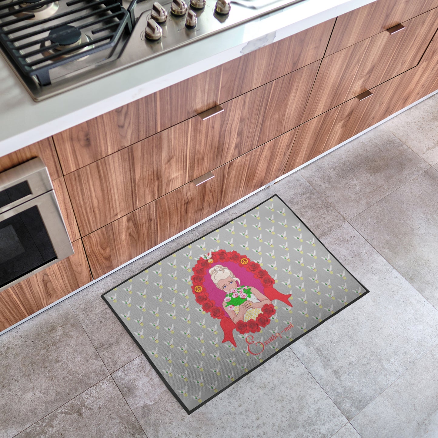 Doormat GLOBAL FREEDOM UNITED© Une fille dit désoié Excusez-moi