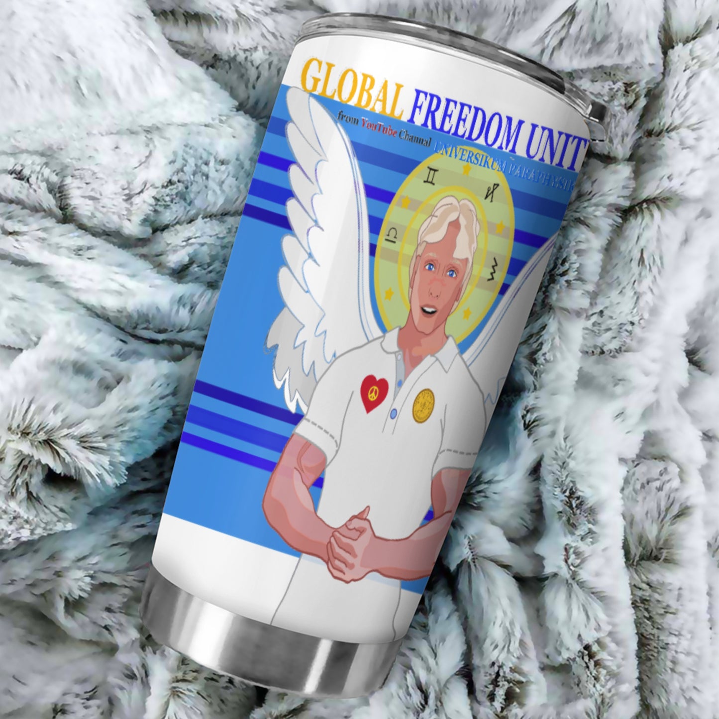 Tumbler Global Freedom United Archangel Michael Hebrew  Deep Blue