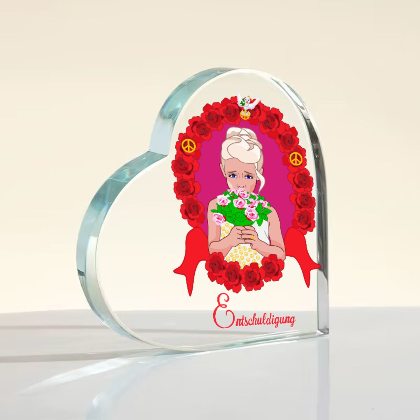 Acryl Herz Global Freedom United Entschuldigung Von Einem Mädchen