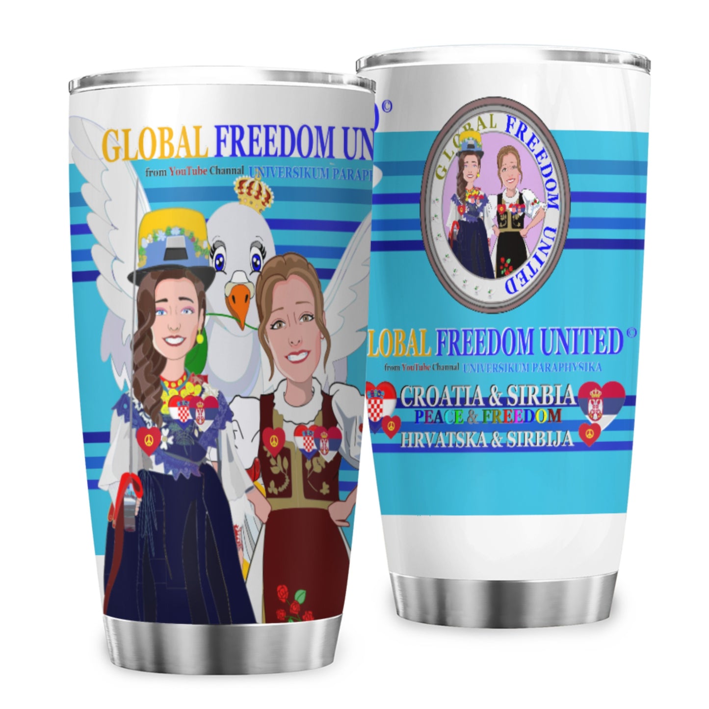 Tumbler Global Freedom United Women Croatia & Serbia Blue
