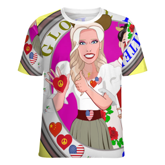 Women´s T-shirt 3 GLOBAL FREEDOM UNITED© Women USA & China Yellow