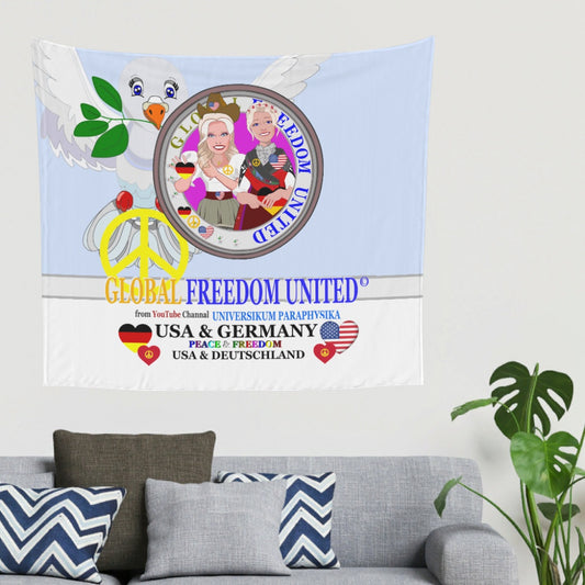 Tapestry Global Freedom United Women Usa & Germany Old Peace Light Blue