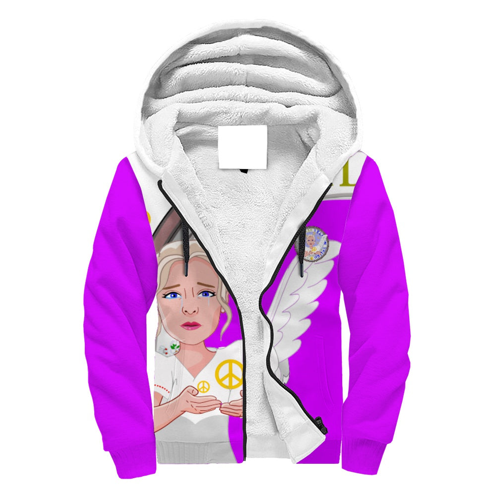 Plush Hoodie Global Freedom United Women Angel Of Peace Old Peace Lilac