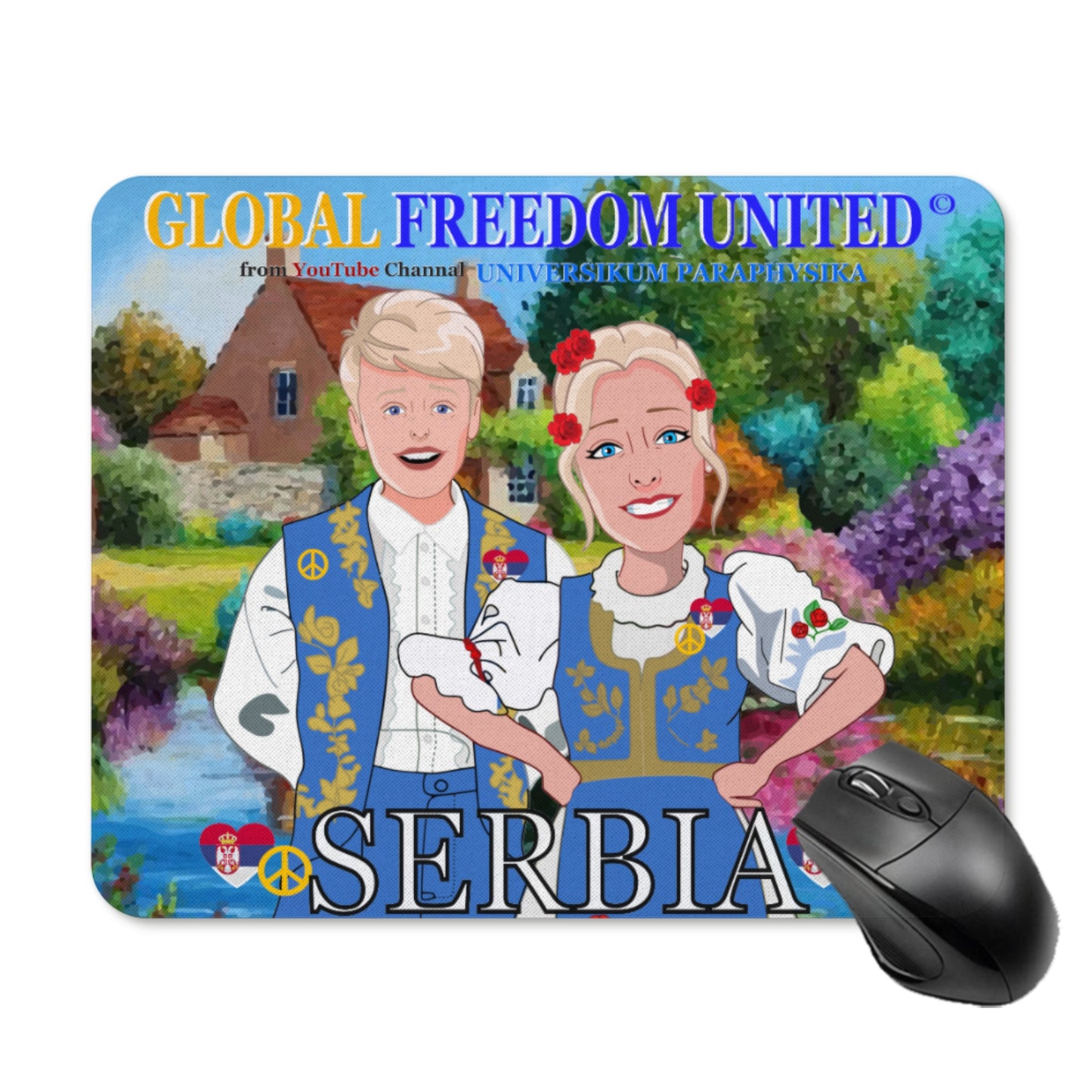 Mouse Pad Global Freedom United Couple Edition Serbia Blue One
