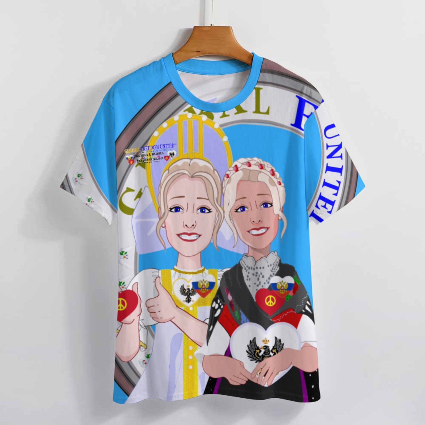 Women´s T-shirt 2 GLOBAL FREEDOM UNITED© Women Prussia & Russia Blue