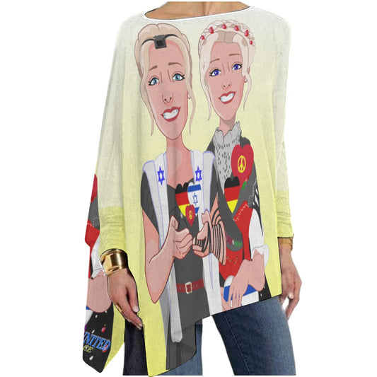 Pullover Long Sleeve T-shirt GLOBAL FREEDOM UNITED© Israel & Germany Old Peace