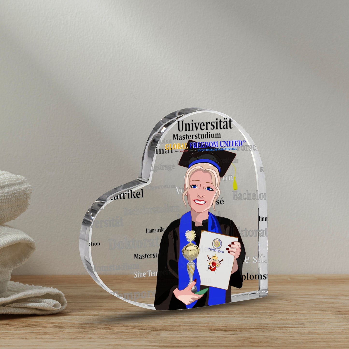 Acryl Heart Global Freedom United Student Girl Blond Hair 1