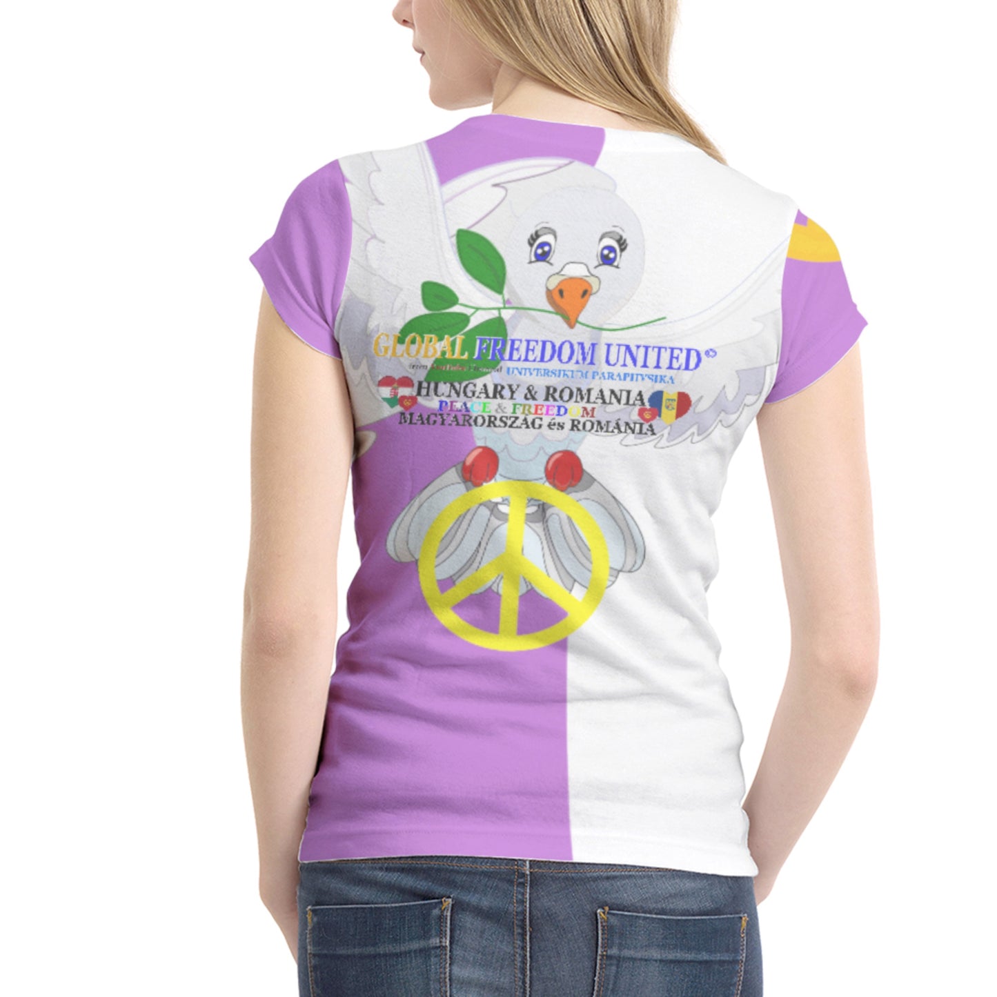 Women´s T-shirt 1 GLOBAL FREEDOM UNITED© Women Romania & Hungary Lilac