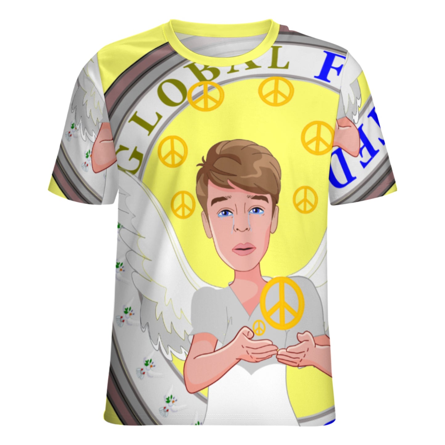 Women´s T-shirt Global Freedom United Boy Peace Of Angel Yellow