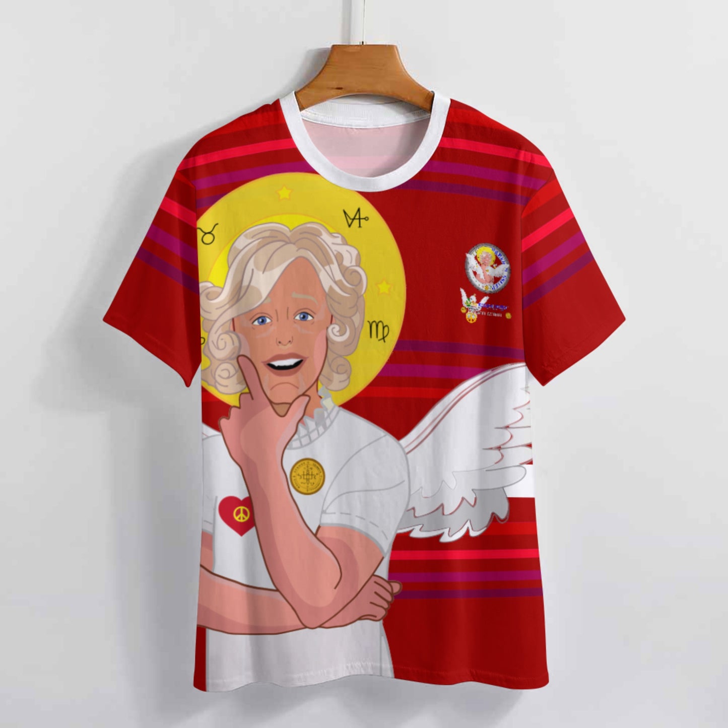 Women´s T-shirt 2 GLOBAL FREEDOM UNITED© Archangel Gabriel German Red