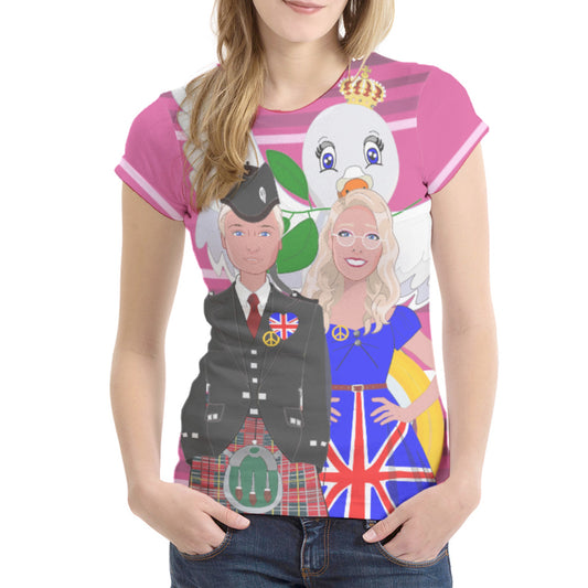 Women´s T-shirt GLOBAL FREEDOM UNITED© Couple England Pink 1