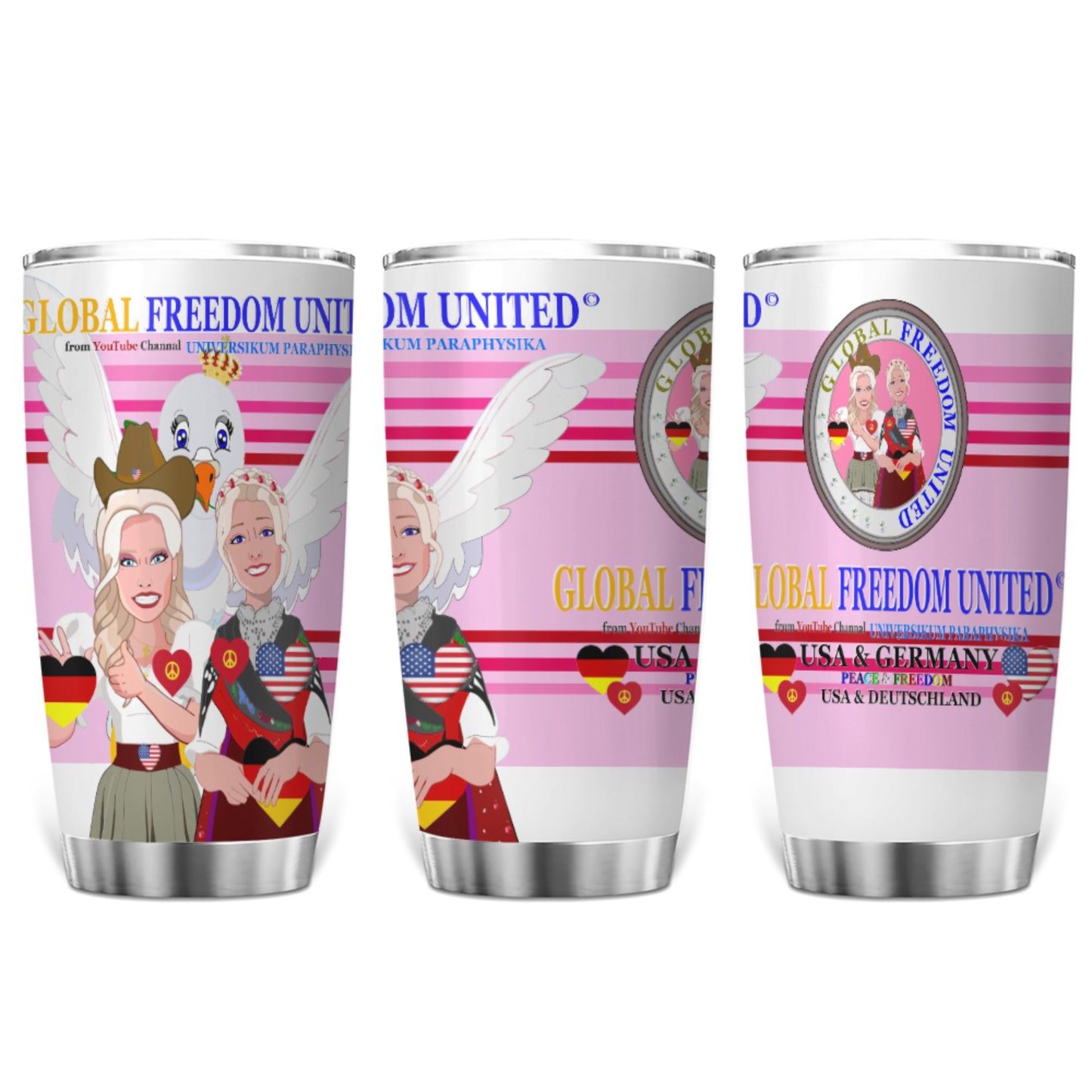 Tumbler Global Freedom United Women Usa & Germany Pink 2