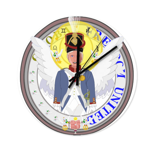 Wooden Wall Clock Global Freedom United Archangel Michael V2