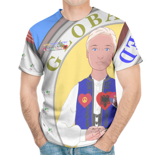 Men´s T-shirt GLOBAL FREEDOM UNITED© Men Albania & Serbia V2 Blue
