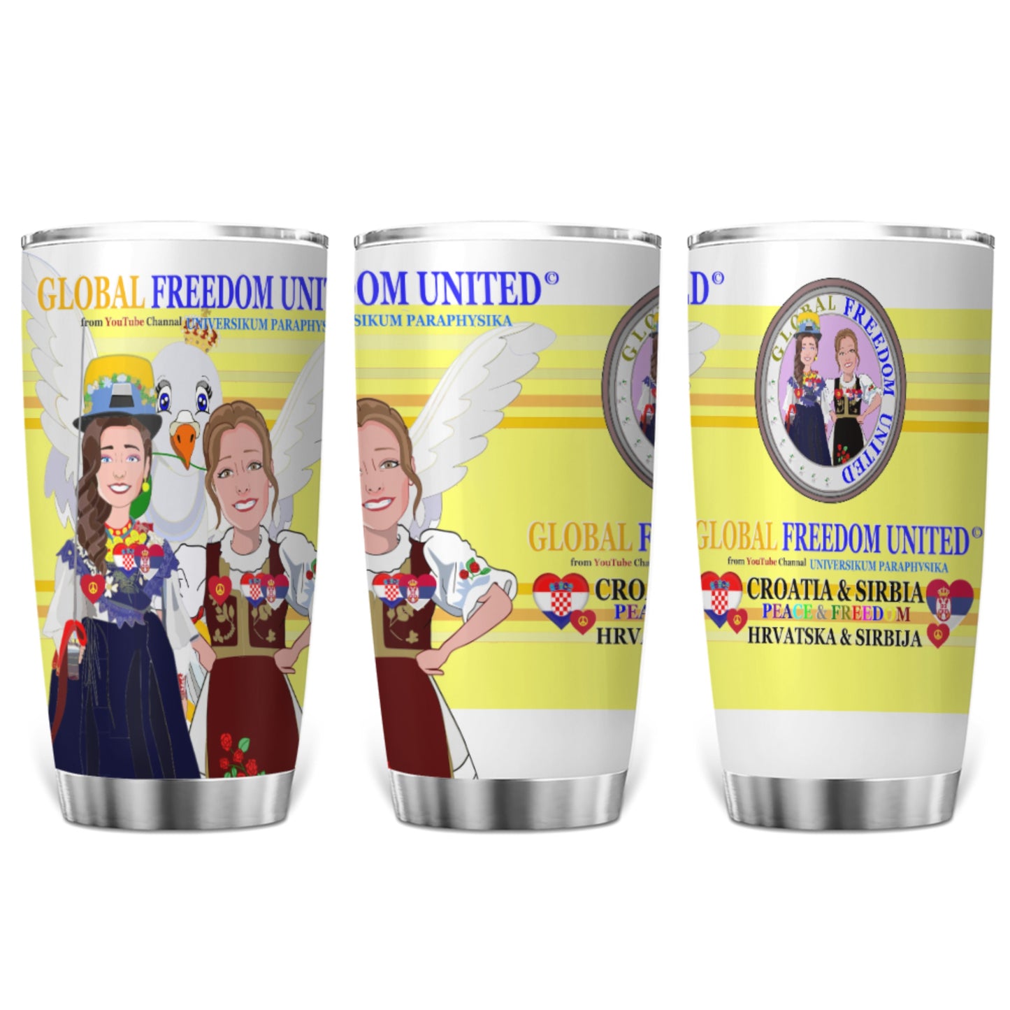 Tumbler Global Freedom United Women Croatia & Serbia Yellow