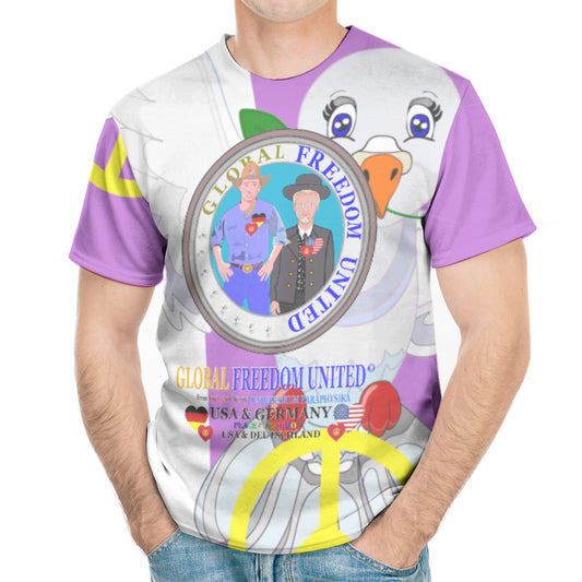 Men´s T-shirt GLOBAL FREEDOM UNITED© Men USA & Germany V1 Lilac