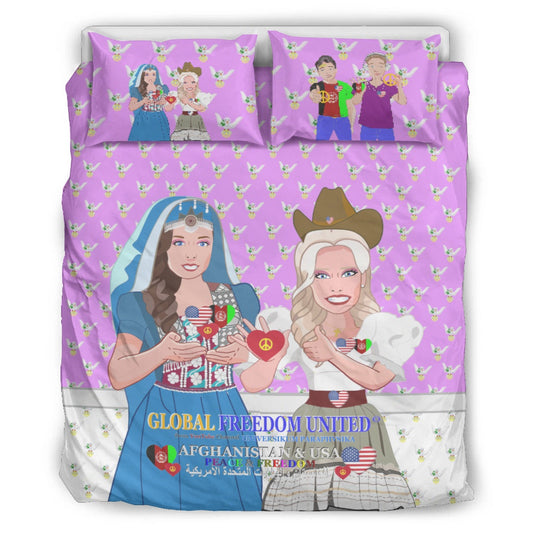 Bed Line GLOBAL FREEDOM UNITED© Women AFGHANISTAN & USA Lilac