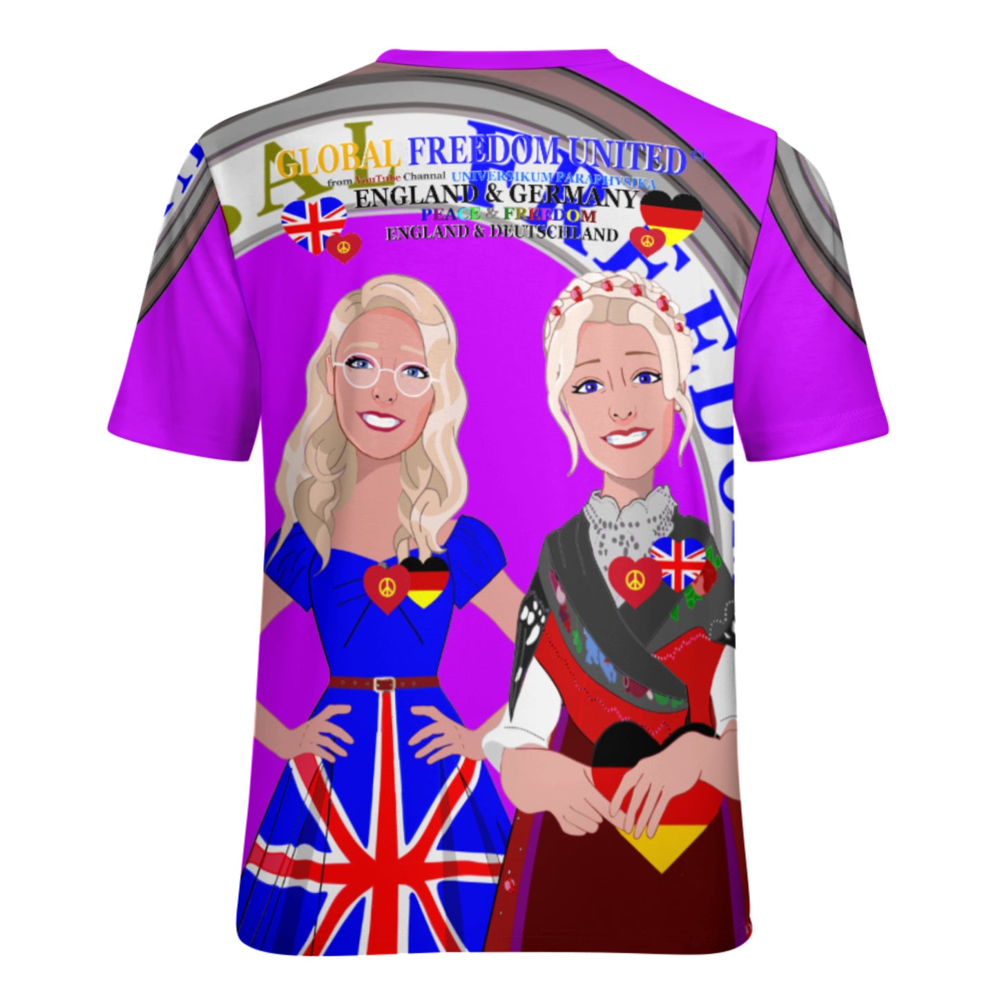 Women´s T-shirt 2 GLOBAL FREEDOM UNITED© Women England & Germany  Lilac