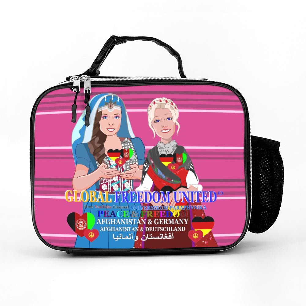 Leather Meal Bag GLOBAL FREEDOM UNITED© Women AFGHANISTAN & GERMANY Pink