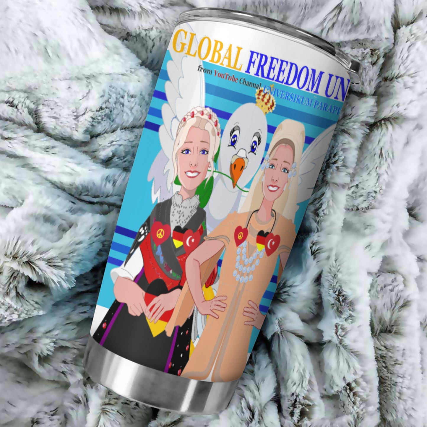 Tumbler Global Freedom United Women Germany & Turkey Old Peace Blue