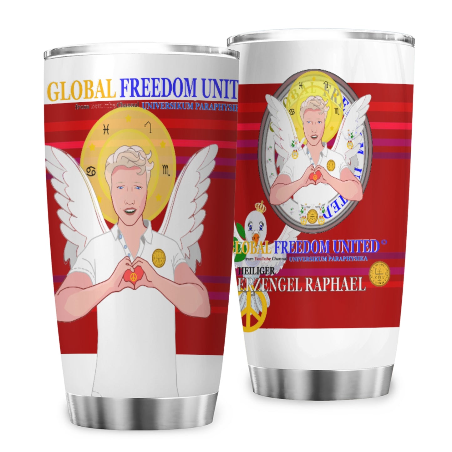Tumbler Global Freedom United Archangel Raphael German Red
