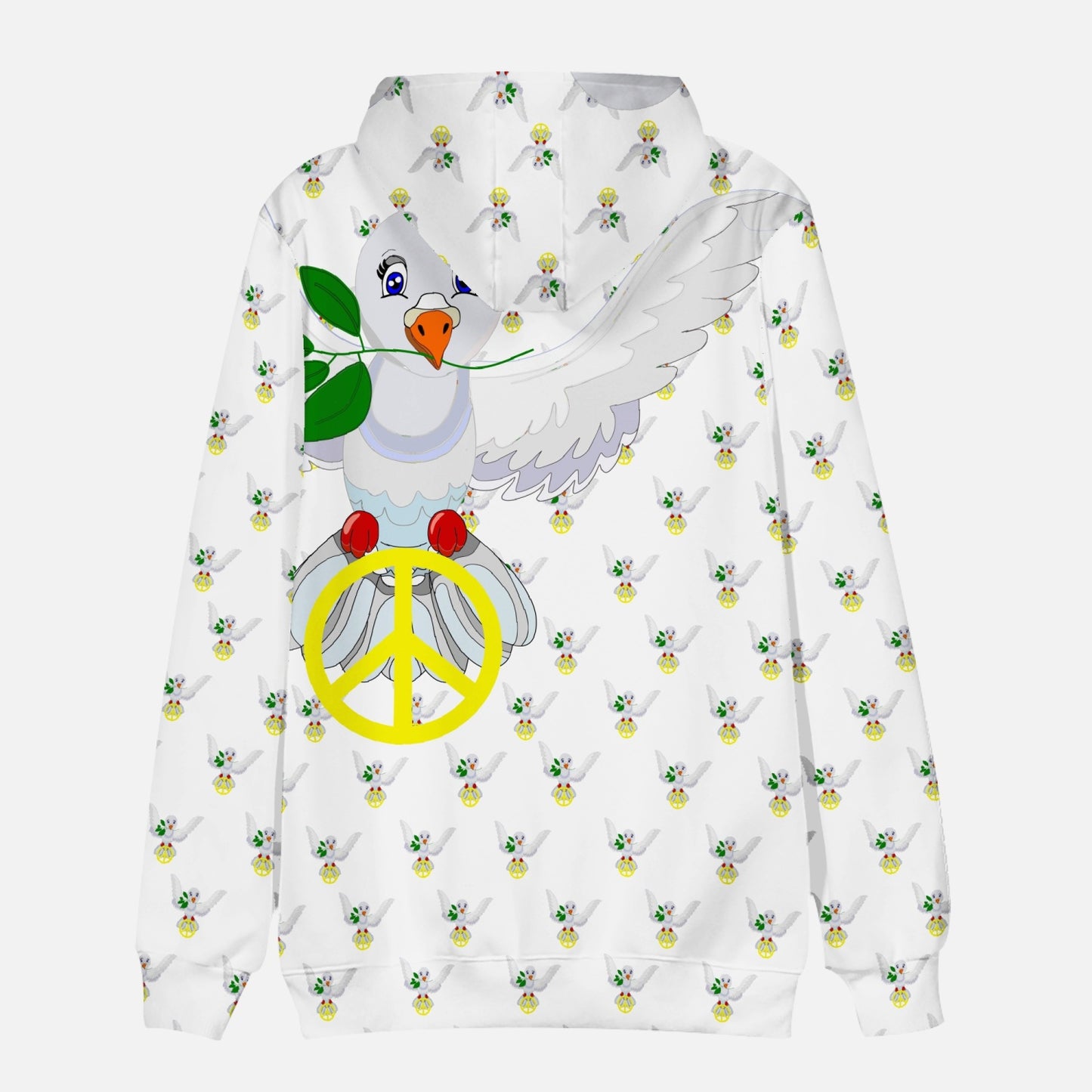 GLOBAL FREEDOM UNITED DOVE OF PEACE OLD PEACE WIGHT Round Collar Hoodie