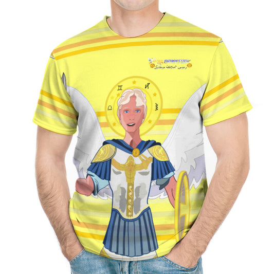 Men´s T-shirt Global Freedom United Archangel Michael Arabic V1 Yellow