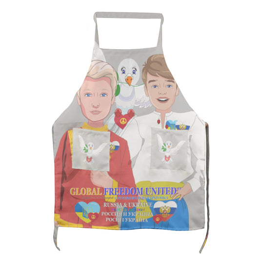 Apron GLOBAL FREEDOM UNITED© Men Ukraina & Russia Grey