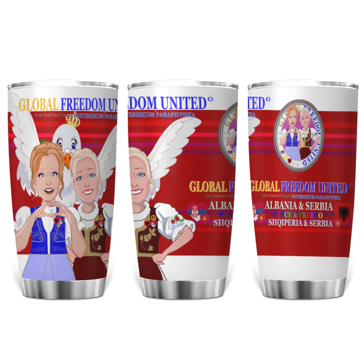 Tumbler Global Freedom United Women Albania & Serbia Old Peace Red