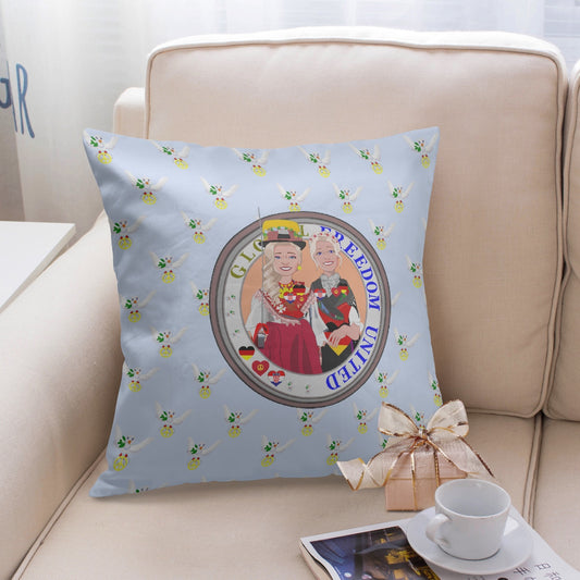 GLOBAL FREEDOM UNITED©  Women CROATIA & GERMANY V2 18'' Square Pillow Cover
