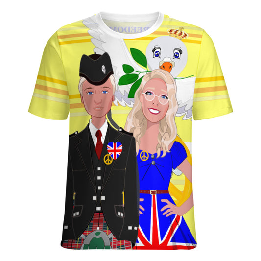 Women´s T-shirt 2 GLOBAL FREEDOM UNITED© Couple England Yellow