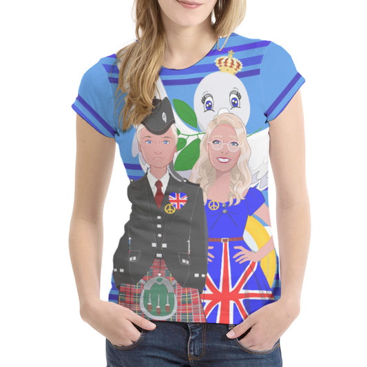 Women´s T-shirt GLOBAL FREEDOM UNITED© Couple England Deep Blue